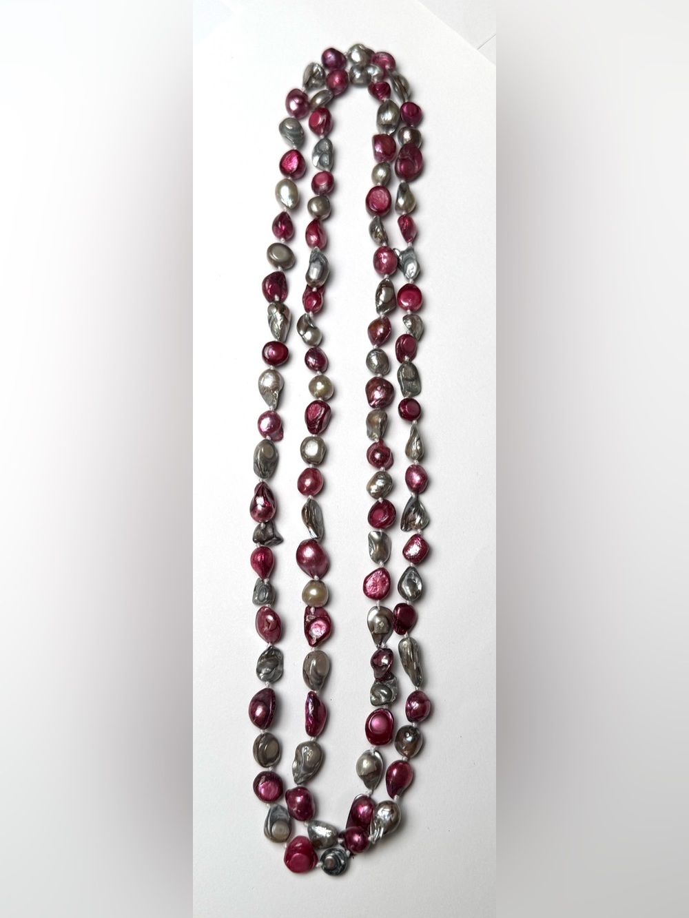 Freshwater natural uncultured dyed pearl necklace